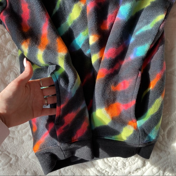 PINK Rainbow Zebra Sherpa Lined Pull Over - Picture 4 of 7